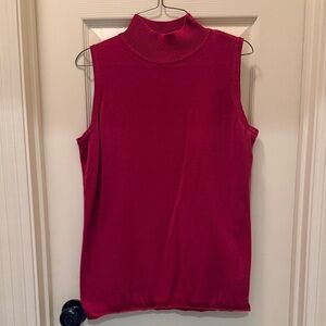 Sleeveless Fuchsia Turtleneck Top